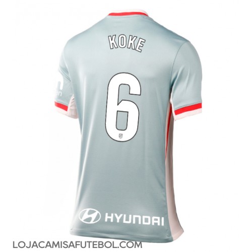 Camisa de Futebol Atletico Madrid Koke #6 Equipamento Secundário Mulheres 2024-25 Manga Curta